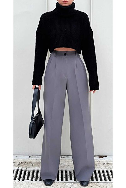 NEVEGE BUTİK Introduceți Palazzo Pantaloni de damă cu talie înaltă și cu tăie...