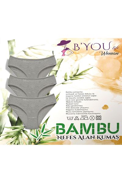 B'YOU life Gray Bamboo Women's Panties - Pack of 3
