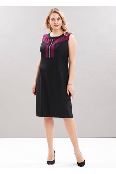 EVEN plus size Burgundy Black Plus Size Dress