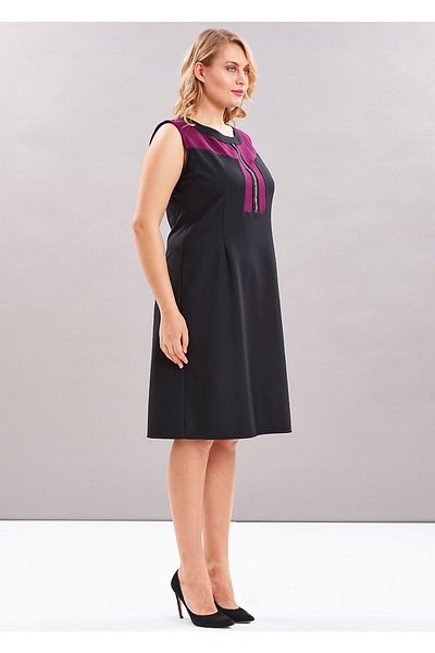 EVEN plus size Burgundy Black Plus Size Dress