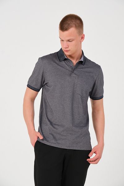 Rich Men's Solid Color Pocket Polo Neck T-shirt