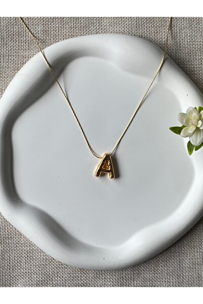Fiamoss Kadın Balon A Harf Kolye - Bombeli Harf Kolye