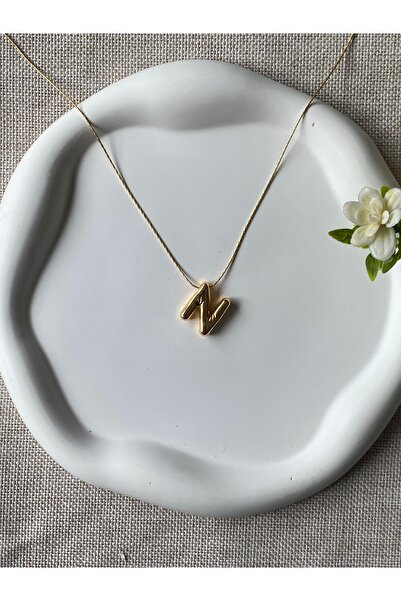 Fiamoss Kadın Balon N Harf Kolye - Bombeli Harf Kolye