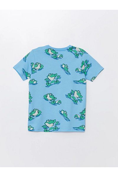 LC Waikiki LCW DREAM Crew Neck Printed Boys' Shorts Pajamas Set