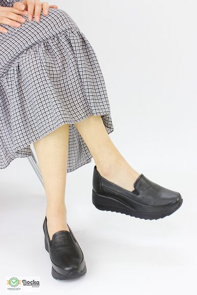Mammamia Pantofi de vară ortopedici de damă din piele naturală cu toc pană