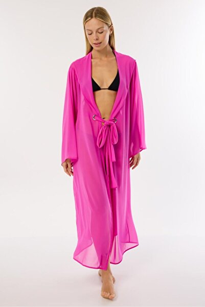 AYYILDIZ 4807 Ροζ φόρεμα παραλίας με κουκούλα