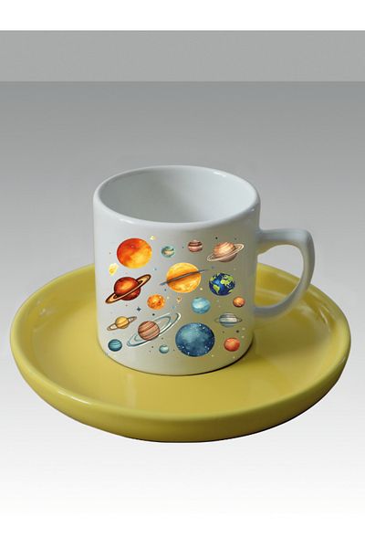 lili hediyelik Evren Printed Turkish Coffee Cup - Gift Ceramic Mug