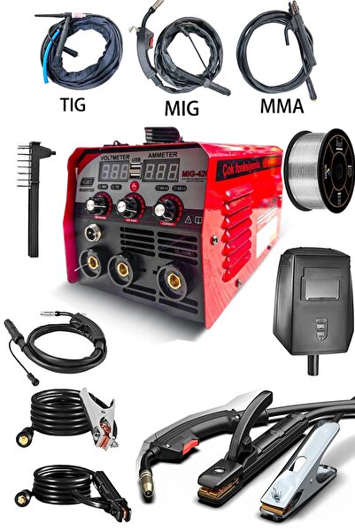 STAXX POWER Gazsız Gazaltı Çift Kartlı Kaynak Tıg Mıg Mma 3ın1 Ultra Fonksiyonlu Dijital Gösterge Kaynak Mak