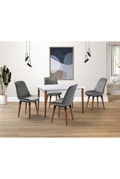 Mobilya Dükkanım Mix Beyaz Masa & Gamze Sandalye Takımı HDR1257 - MD