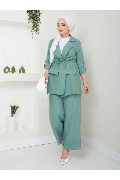 VOLT CLOTHİNG Leinen-Damenset – mit Jacke
