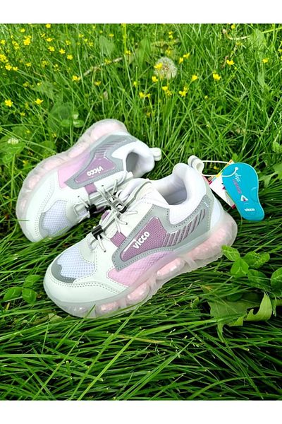 Vicco VICCO CORN WHITE PINK GIRL'S MESH WHITE SPORTS SHOES