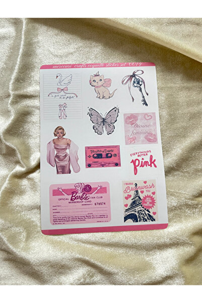 merccuri crafts ملصق كوكيت - فيونكة لامعة، 13 ملصقًا ورديًا