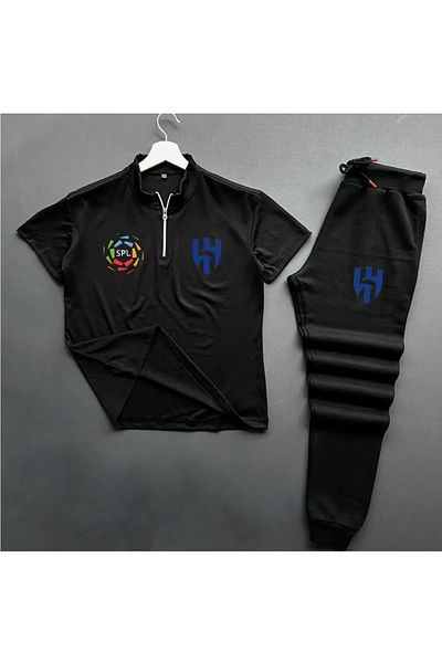 Pisa Art AL HILALSUUDI ARABIAN PRO LIGE HALF ZIPPER T-SHIRT&SHORTS CUSTOM DESIGN SET