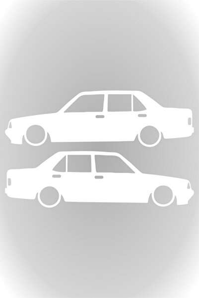HMNL 2 Adet Tofaş Şahin Basık Oto Sticker Araba Sticker Beyaz 15 X 5 Cm