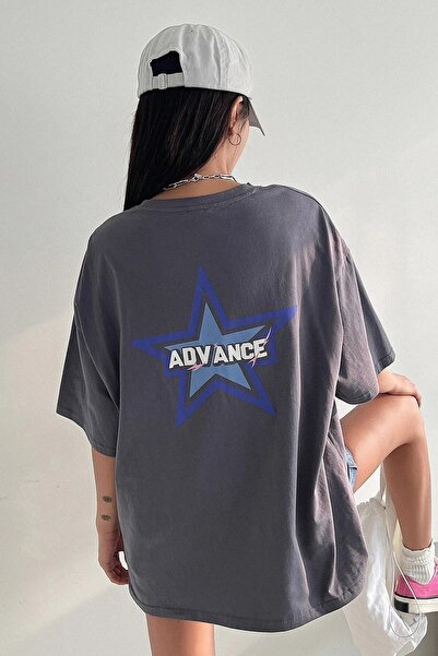 Revasser Unisex Advance Back Print 100% Bumbac Oversize
