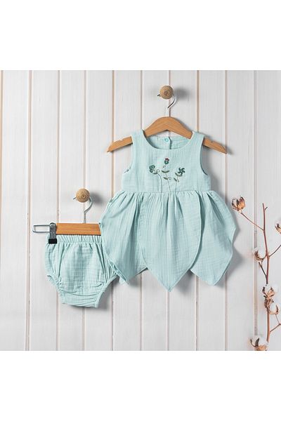 Carmin Baby Ella 100% Organic Muslin Embroidered Fairy Dress