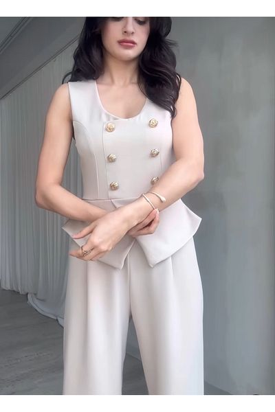 şems fashion new season suit-like maxi length jumpsuit