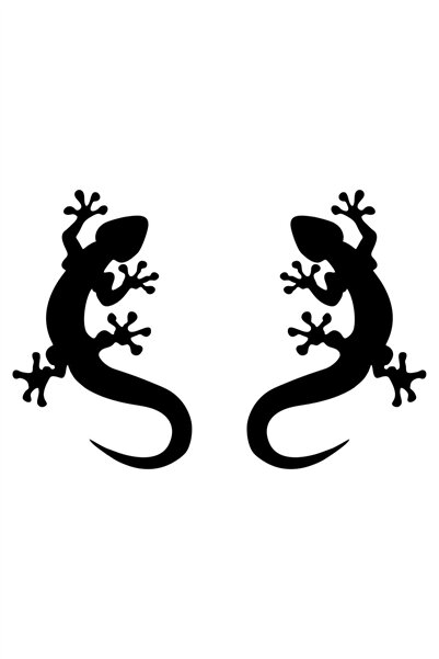 HMNL 2 Adet Kertenkele Sticker Oto Sticker Araba Sticker Siyah 20 X 13 Cm