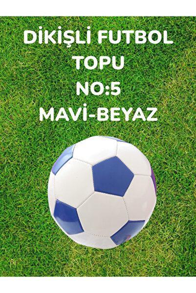SEYFİKİRTASİYE كرة قدم مخيطة رقم: 5 أزرق وأبيض