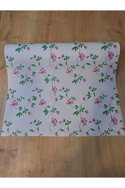 Başak Ev Tekstili 50cm x 500cm Αντιολισθητικό κάλυμμα ραφιού με μοτίβο ροζ λουλουδιών