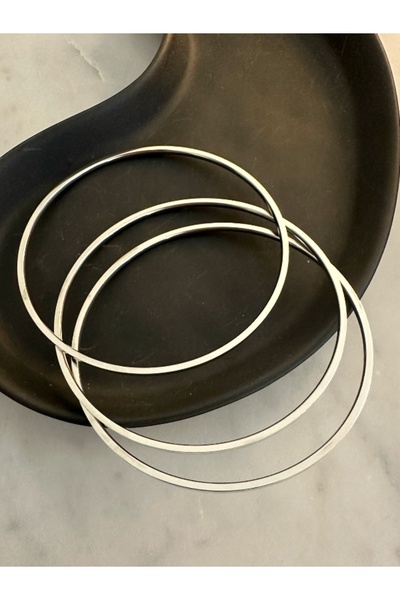 Finery by Nerrs Ajda bilezik Çelik silver renk üçlü, standart boy