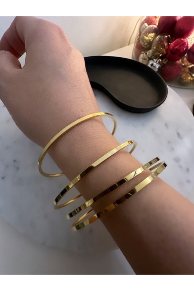 Finery by Nerrs Ajda bilezik Çelik, gold renk, dörtlü (iç çapı 60cm)