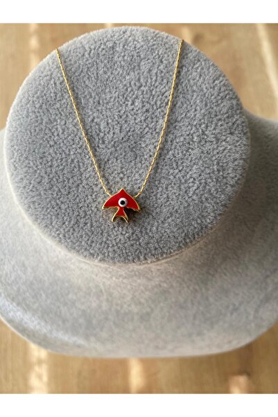 Judas Takı Woman's Red Spotted Swallow Necklace