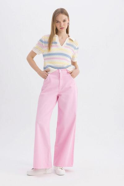 DeFacto Cool Gabardine Trousers with Wide Leg Pockets - B9810Ax24Sm