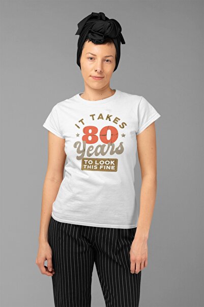 ErTaPassage White Eighty Years cu imprimeu Femeie tricou - T4767216