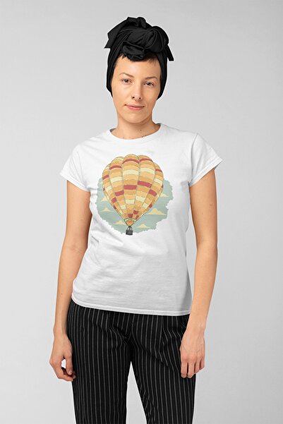 ErTaPassage Γυναικείο μπλουζάκι White Balloon με τύπωμα - T98885