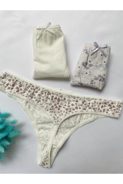 Scarlet Ticaret Çok Renkli 3'lü Tanga Külot