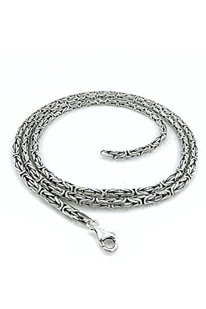 MaGümüş 70 Cm 40 Gr 3 Mm Düz Kral Zinciri Gümüş Erkek Kolye