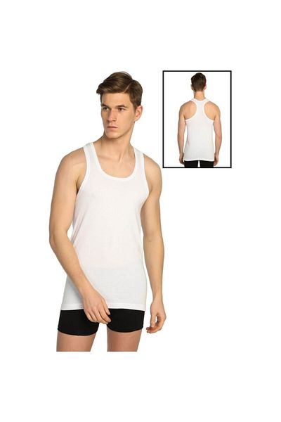Tutku Ribbed (lycra) Athlete Rambo White Men's Undershirt *Set of 6 + Pen, Perfume + Washcloth