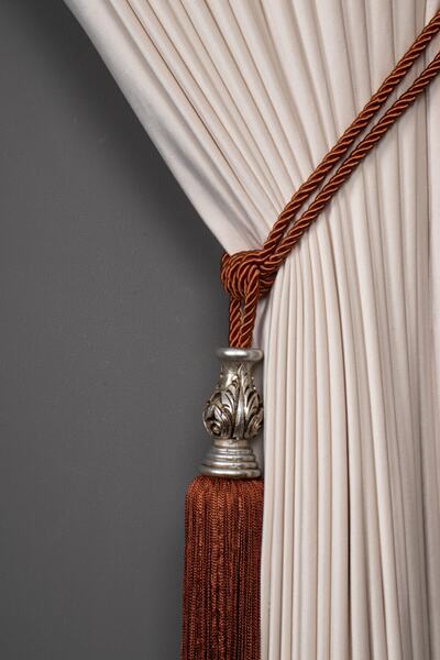 Saççax Exclusive Χρώμα πλακιδίου Ασημί καρότο Λεπτομερής κουρτίνα φόντου Κλασ...