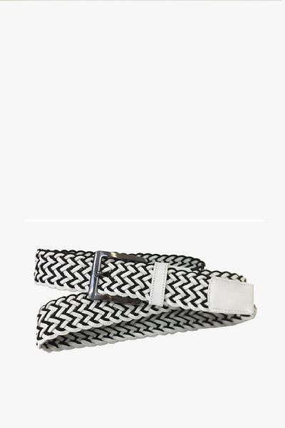 DOKA Genuine Leather Knitted Men's Sports Belt White