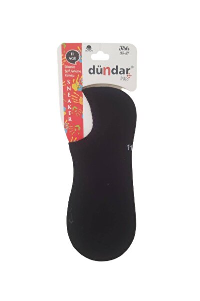 Dündar 12 Çift Dikişsiz Siyah Renk Çocuk Sneaker Çorap