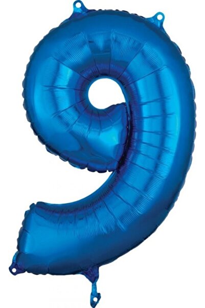 parti sürprizi بالون فويل أزرق 9 أرقام 80 سم