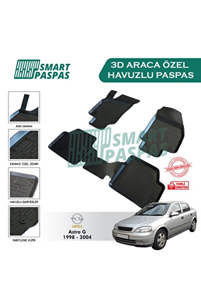 smart paspas Opel Astra G 1998-2004 3d Havuzlu Paspas