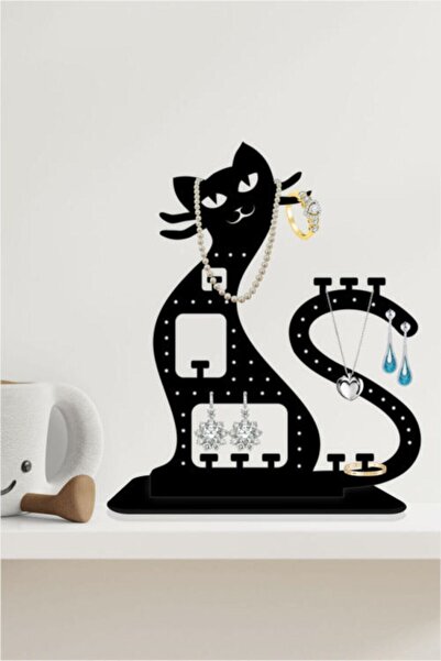 tsddekorasyon Tsd Διακοσμητική Βάση για Σκουλαρίκια Κοσμήματος με Γάτα