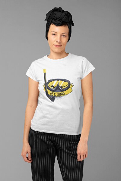 ErTaPassage White Diver cu imprimeu Femeie tricou - T3648937