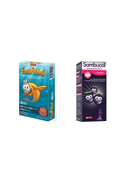 Easy Fishoil Easyfishoil Omega 3 Çiğnenebilir 30 Jel Tablet+sambucol Kids C V...