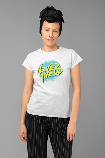 ErTaPassage Γυναικείο μπλουζάκι Never Give Up με τύπωμα - T1375210