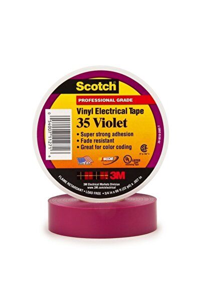 3M Scotch 35 Vinil Elektrik Bandı, Mor 19mm X 20,1 Mt - 1 Adet Mor