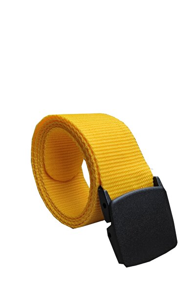 Kemer Dünyası Centura tactică din pânză galbenă cu cataramă din plastic antia...