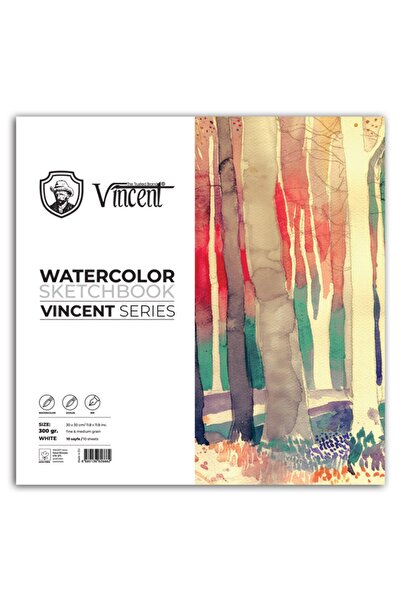 Vincent Vıncent Watercolor Sketchbook 300gr 30cmx30cm 10 Sayfa Suluboya Defteri