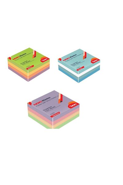 Noki Memo 75x75 Pastel Adhesive Cube Block 400 Sf Set of 3