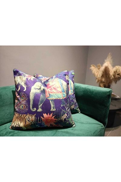 Alacastore Husă de pernă cu model elefant cu imprimare digitală 2 bucăți 50x50