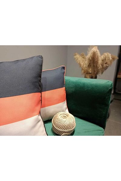 Alacastore Tub din piele Imprimare digitală 3 culori 2 buc Husă de pernă 50x50