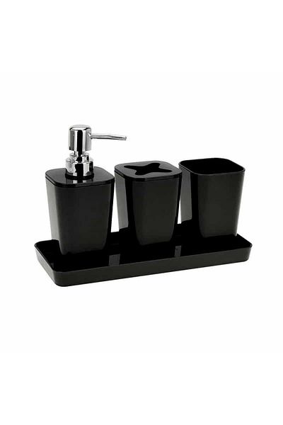Tmall Home Design Μαύρο Σετ Μπάνιου 4 τεμαχίων 101782
