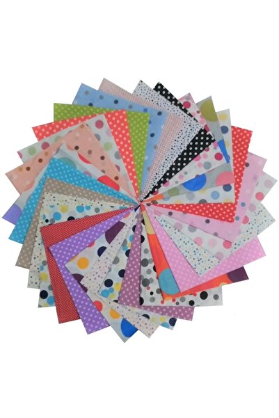 Kırkyama Patchwork Home 25x25 Cm 20 Parça Kırkyama Patchwork Kumaş 40yama Dikiş Hobi - Noktalar Serisi
